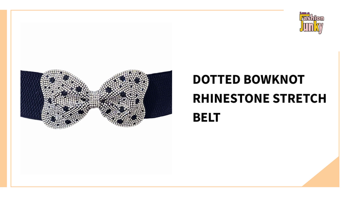 Dotted Bowknot Rhinestone Stretch Belt by@Outfy