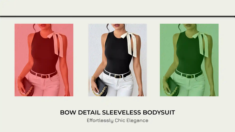Bow Detail Sleeveless Bodysuit by@Outfy