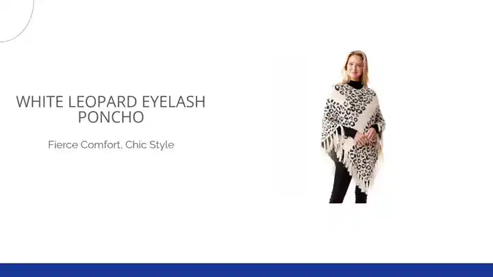 White Leopard Eyelash Poncho by@Outfy