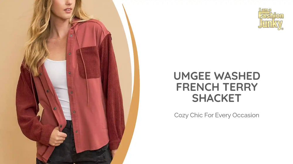 Umgee Washed French Terry Shacket by@Outfy