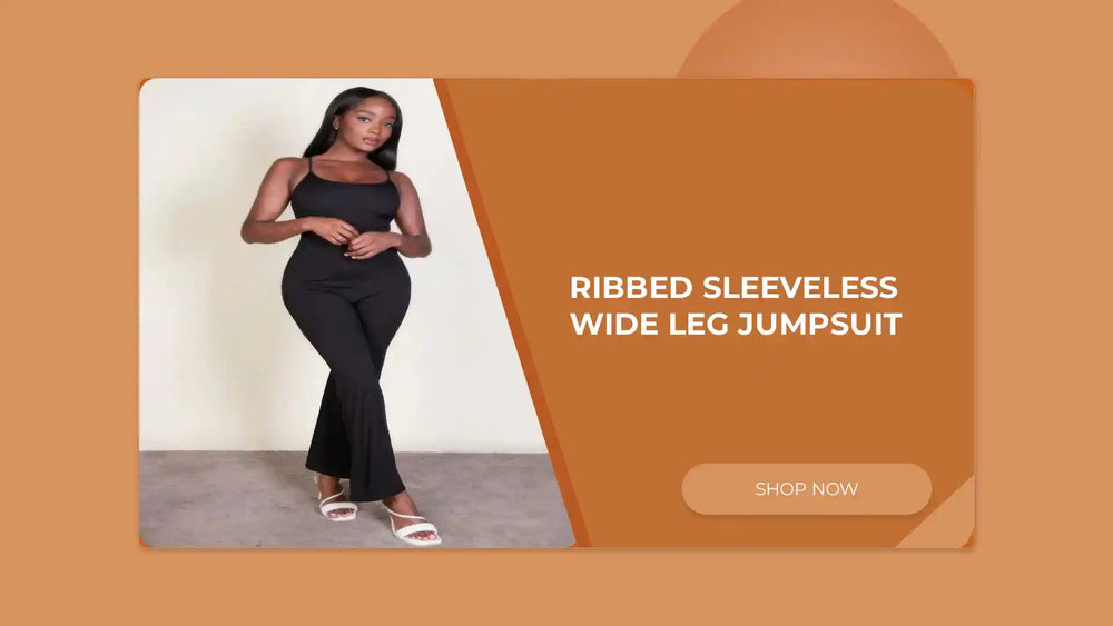 Ribbed sleeveless wide leg jumpsuit by@Outfy