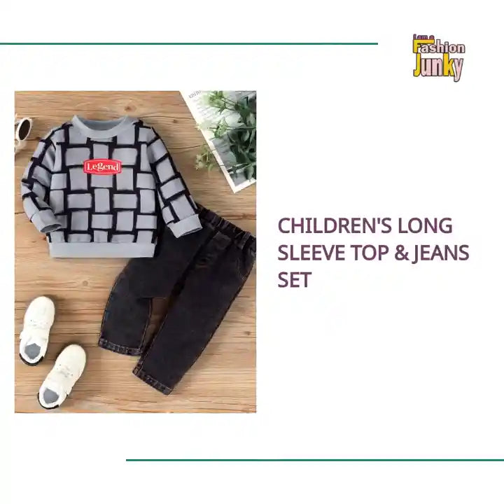Children's Long Sleeve Top &amp; Jeans Set by@Outfy
