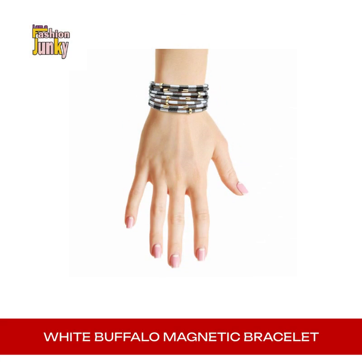 White Buffalo Magnetic Bracelet by@Outfy
