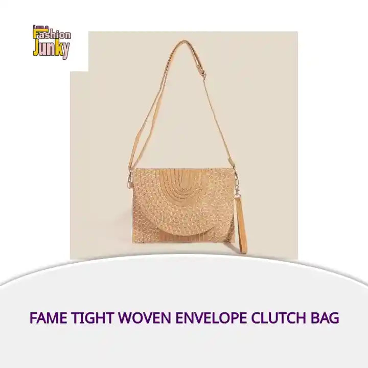 Fame Tight Woven Envelope Clutch Bag by@Outfy
