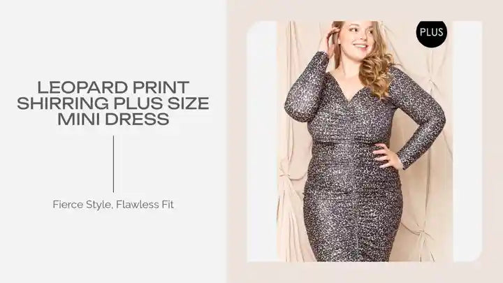 Leopard Print Shirring Plus Size Mini Dress by@Outfy