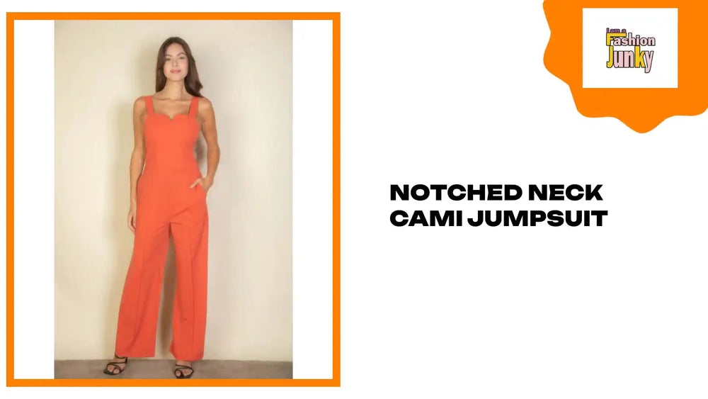 Notched neck cami jumpsuit by@Outfy