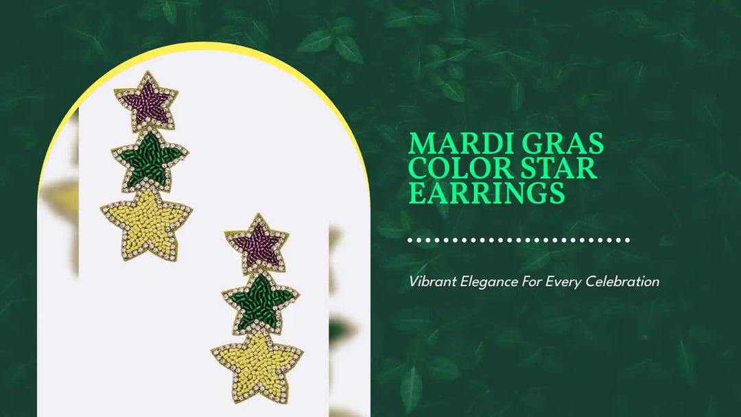 Mardi Gras Color Star Earrings by@Outfy