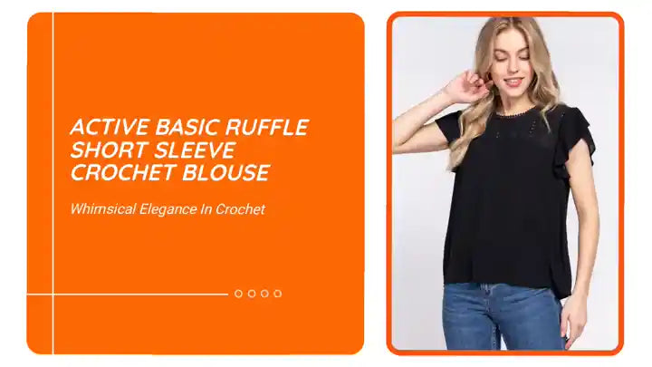 ACTIVE BASIC Ruffle Short Sleeve Crochet Blouse by@Outfy