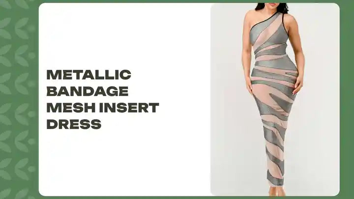 Metallic Bandage Mesh Insert Dress by@Outfy