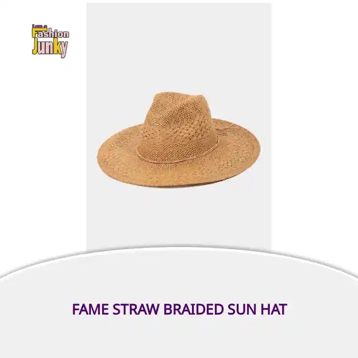 Fame Straw Braided Sun Hat by@Outfy