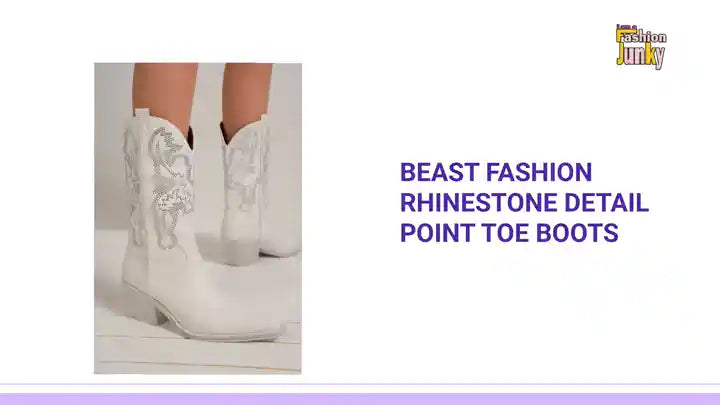 Beast Fashion Rhinestone Detail Point Toe Boots by@Outfy