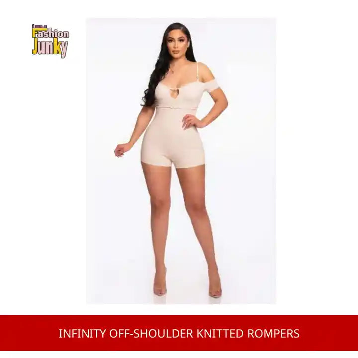 Infinity Off-shoulder Knitted Rompers by@Outfy