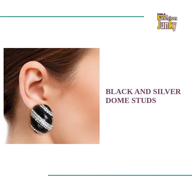 Black and Silver Dome Studs by@Outfy