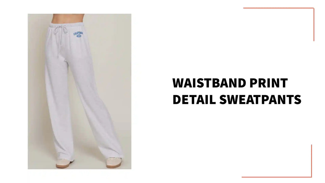 Waistband Print Detail Sweatpants by@Outfy