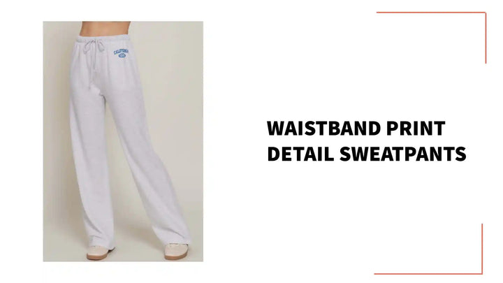 Waistband Print Detail Sweatpants by@Outfy