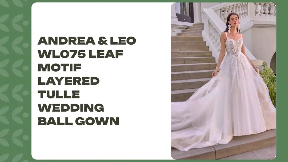 Andrea &amp; Leo WL075 Leaf Motif Layered Tulle Wedding Ball Gown by@Outfy