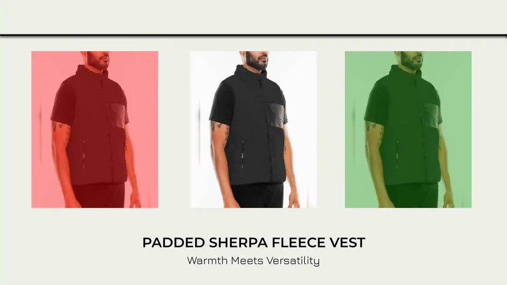 Padded Sherpa Fleece Vest by@Outfy