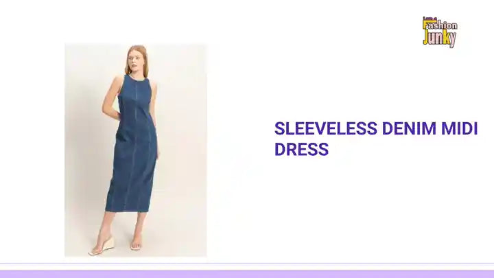 Sleeveless Denim Midi Dress by@Outfy