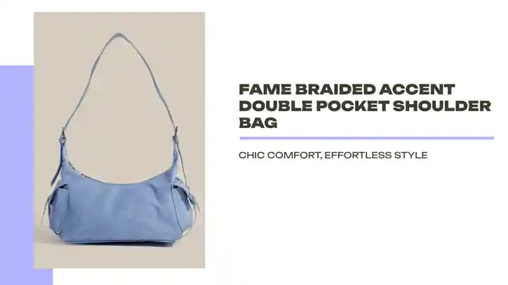 Fame Braided Accent Double Pocket Shoulder Bag by@Outfy