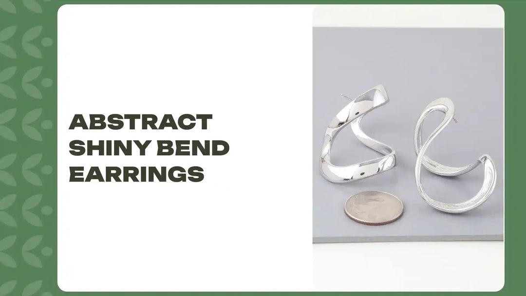 Abstract Shiny Bend Earrings by@Outfy