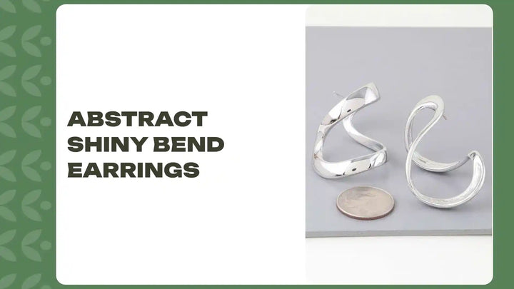 Abstract Shiny Bend Earrings by@Outfy