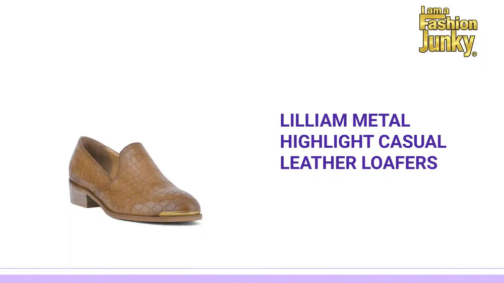 LILLIAM Metal Highlight Casual Leather Loafers by@Outfy