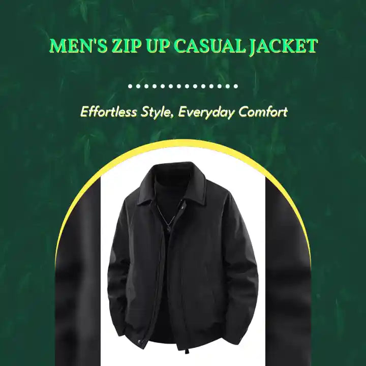 Men's Zip Up Casual Jacket by@Outfy