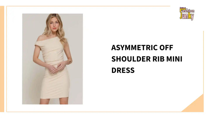 Asymmetric Off Shoulder Rib Mini Dress by@Outfy