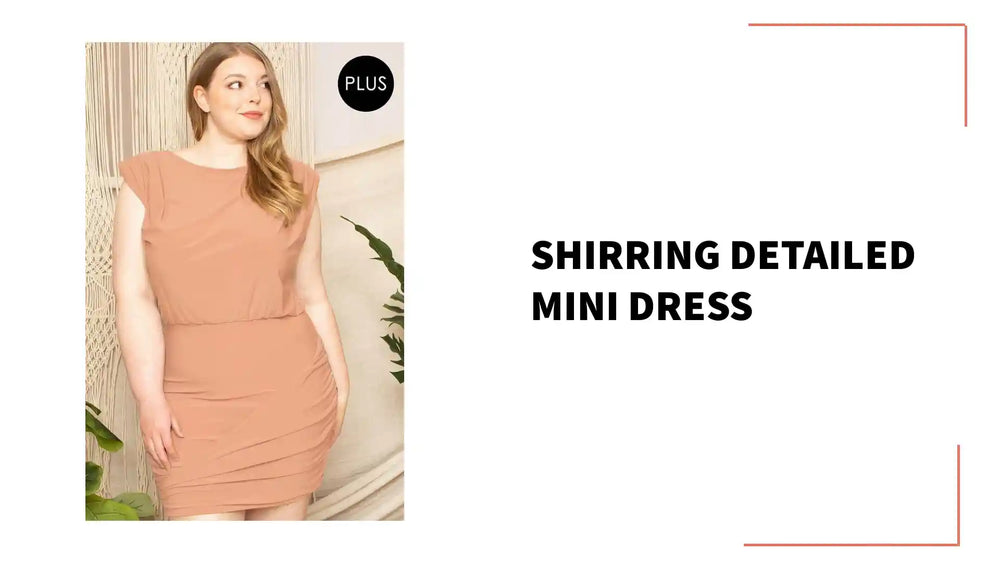 Shirring Detailed Mini Dress by@Outfy