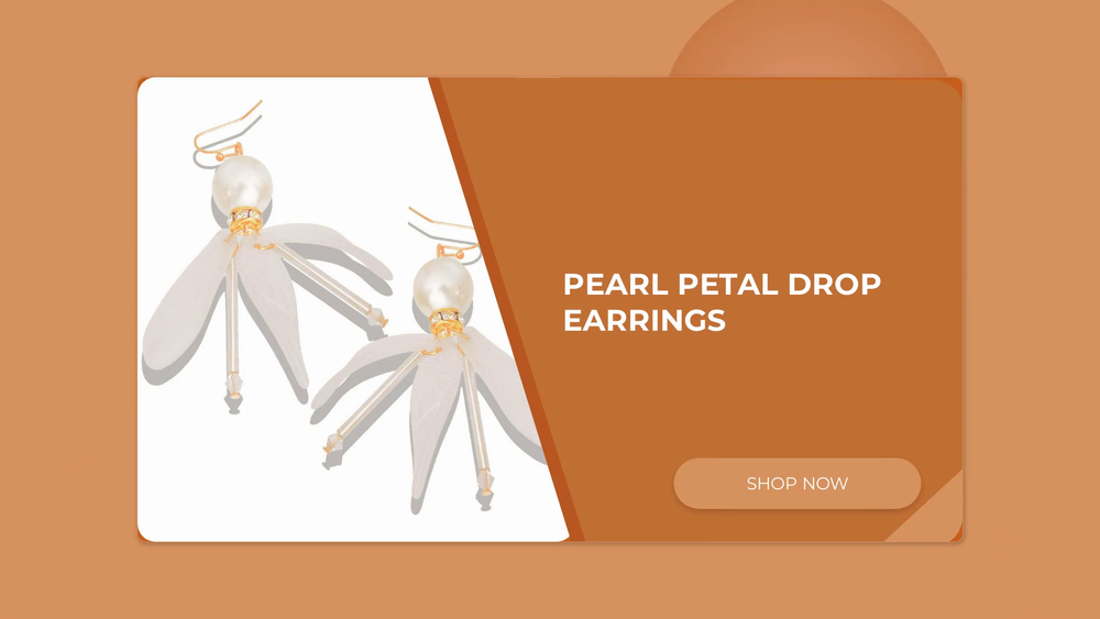 Pearl Petal Drop Earrings by@Outfy