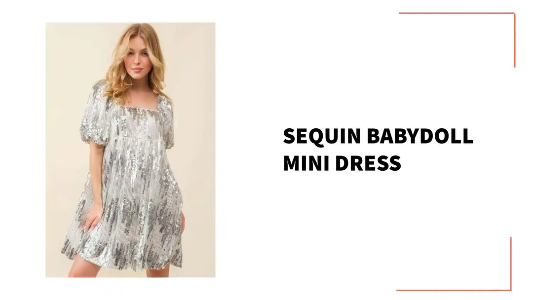 Sequin Babydoll Mini Dress by@Outfy