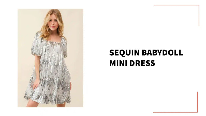 Sequin Babydoll Mini Dress by@Outfy