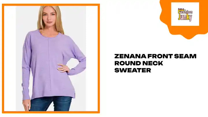 Zenana Front Seam Round Neck Sweater by@Outfy