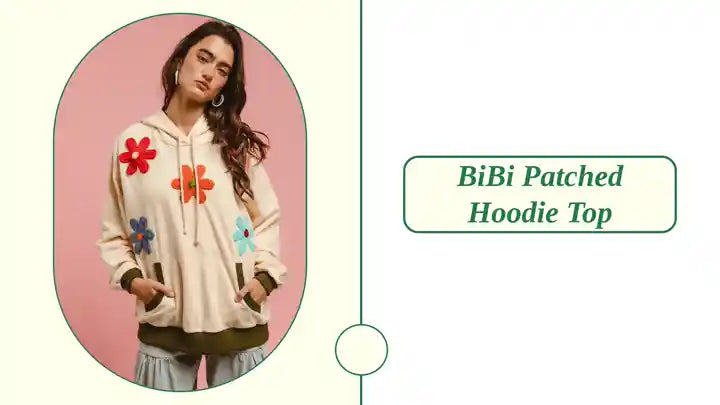 BiBi Patched Hoodie Top by@Outfy