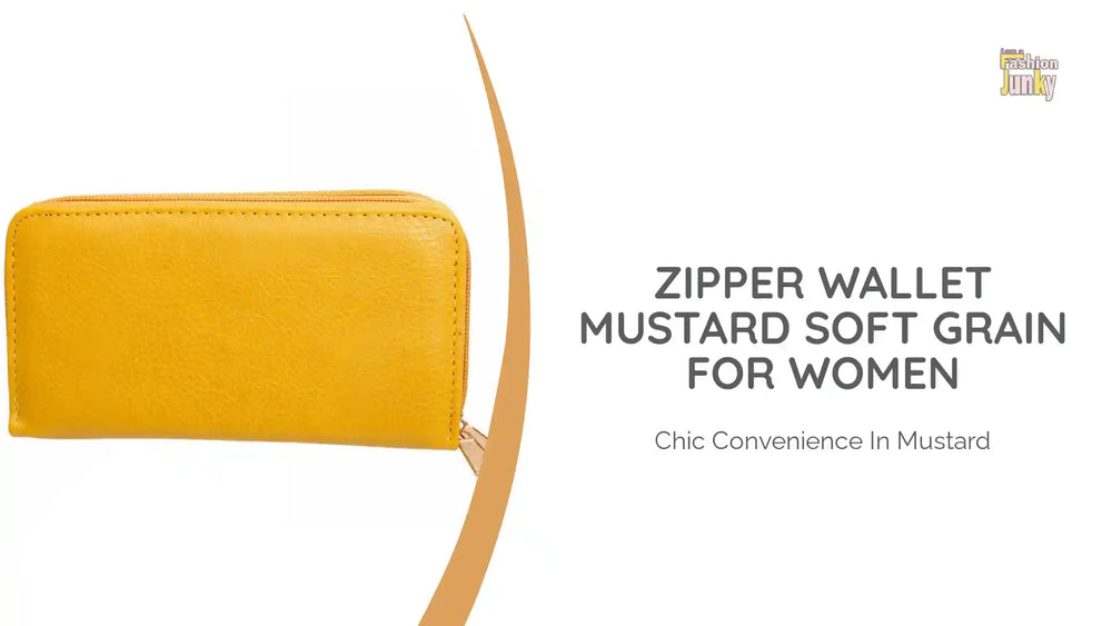 Zipper Wallet Mustard Soft Grain for Women by@Outfy