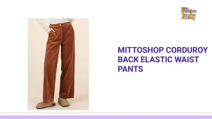Mittoshop Corduroy Back Elastic Waist Pants by@Outfy