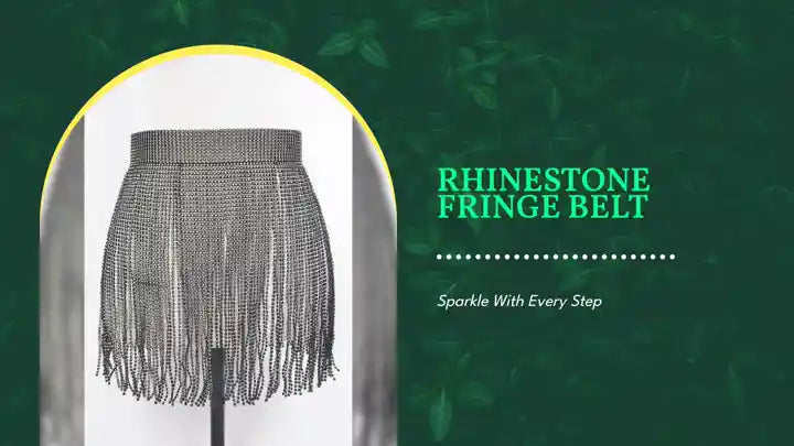 Rhinestone Fringe Belt by@Outfy