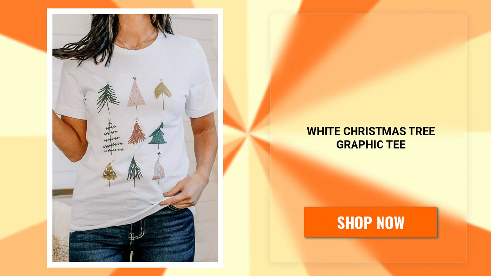 White Christmas Tree Graphic Tee by@Outfy