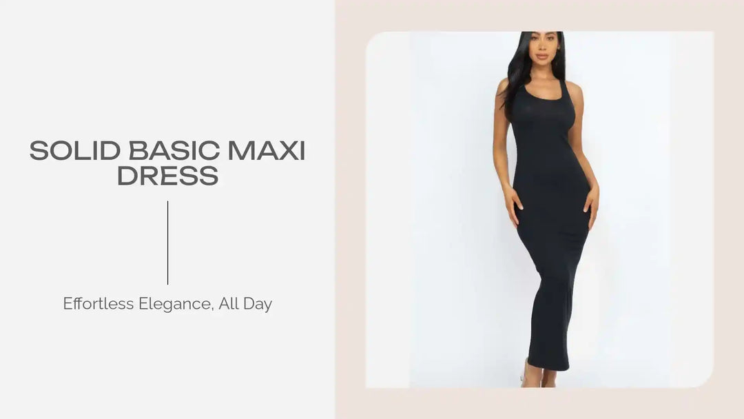 Solid Basic Maxi Dress by@Outfy