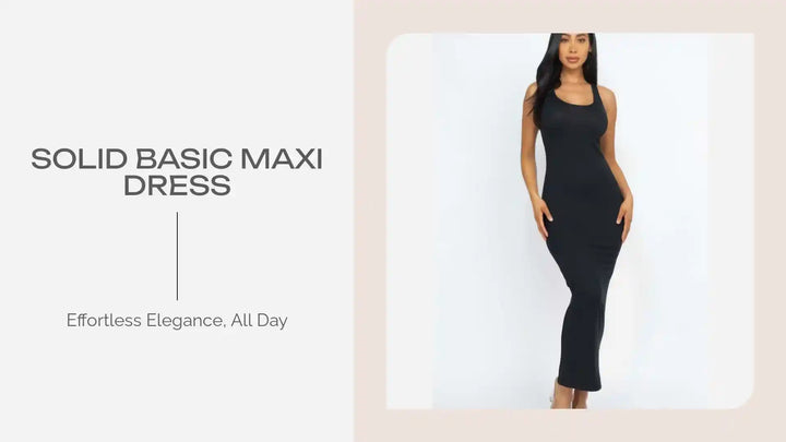 Solid Basic Maxi Dress by@Outfy