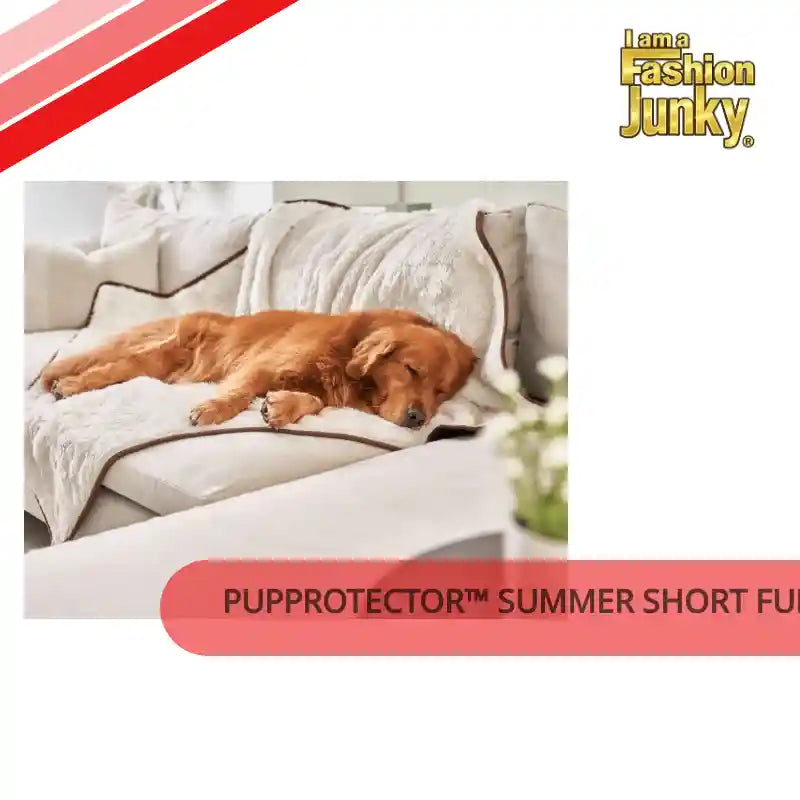 PupProtector&trade; Summer Short Fur Waterproof Throw Blanket - Polar White by@Outfy