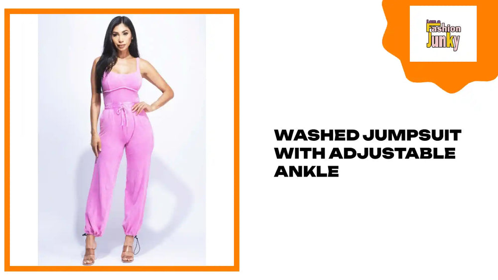 Washed Jumpsuit With Adjustable Ankle by@Outfy