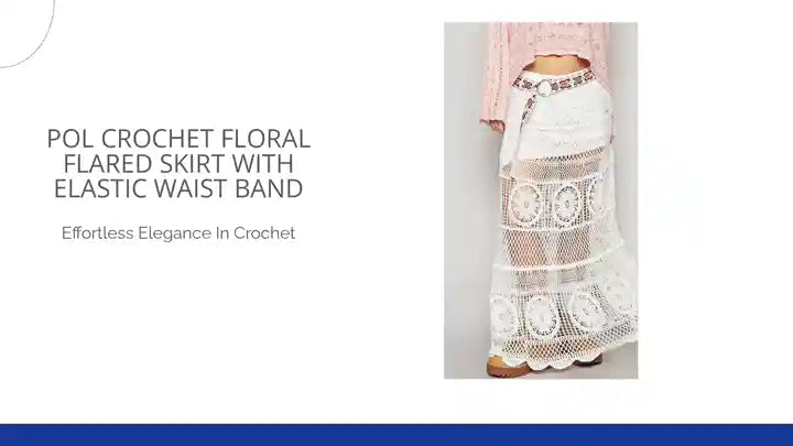 POL Crochet Floral Flared Skirt with Elastic Waist Band by@Outfy