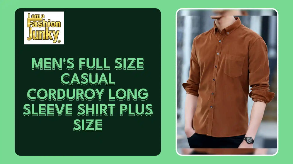 Men's Full Size Casual Corduroy Long Sleeve Shirt Plus Size by@Outfy