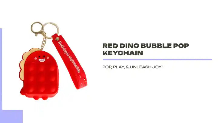 Red Dino Bubble Pop Keychain by@Outfy