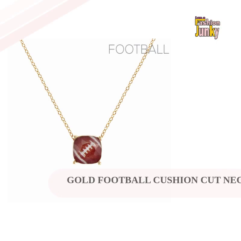 Gold Football Cushion Cut Necklace by@Outfy
