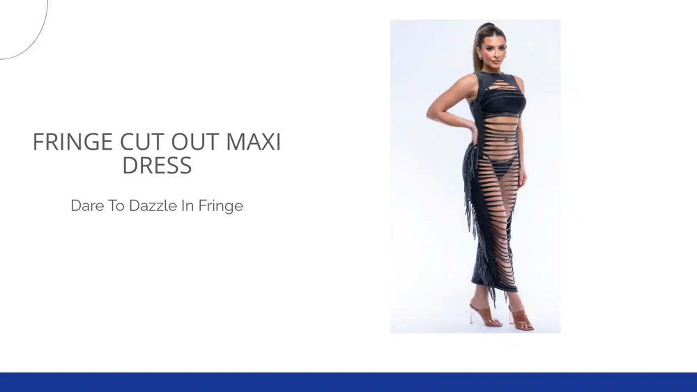 Fringe Cut Out Maxi Dress by@Outfy