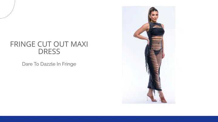 Fringe Cut Out Maxi Dress by@Outfy