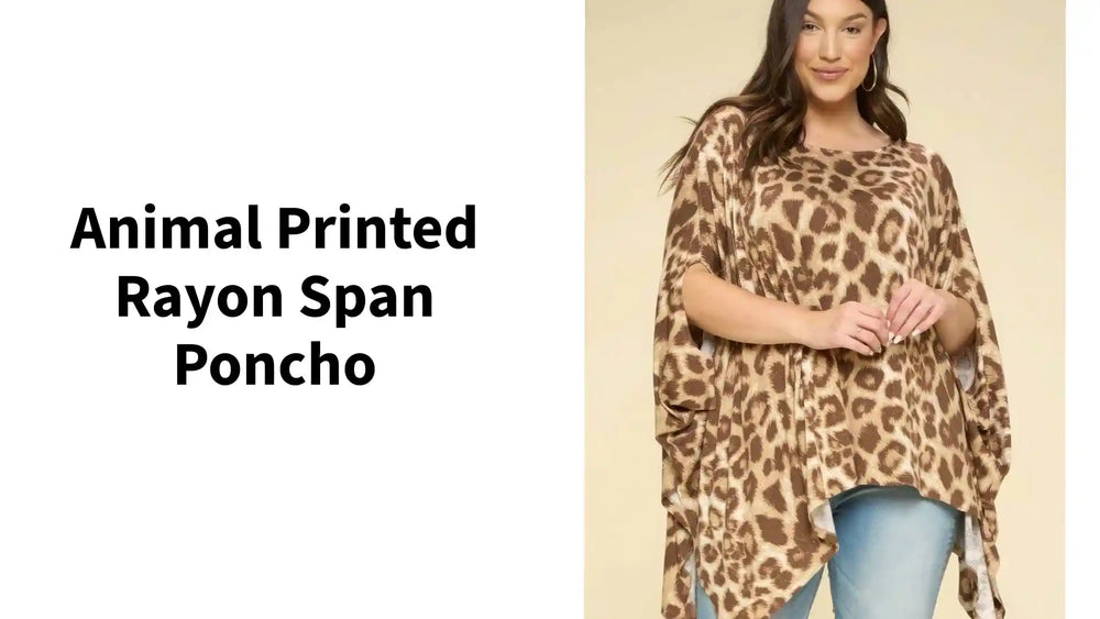 Animal Printed Rayon Span Poncho by@Outfy