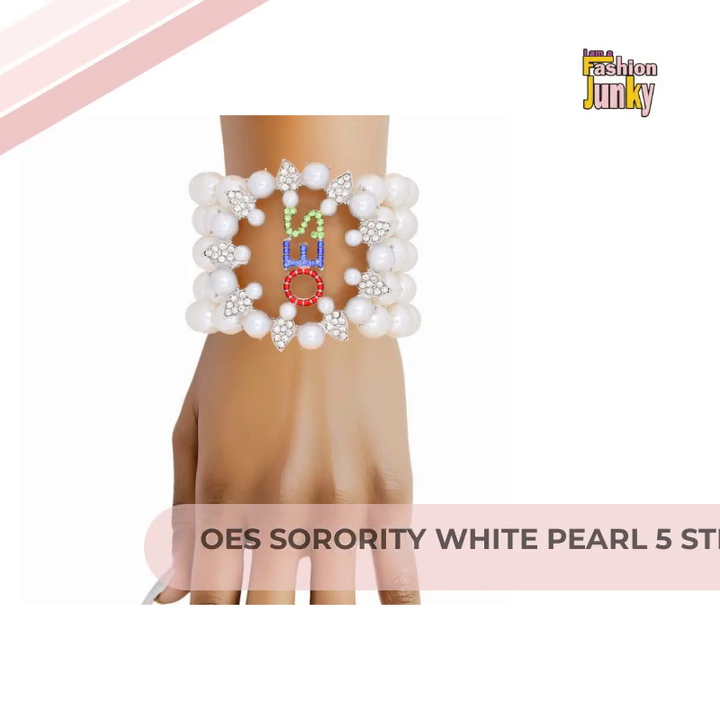 OES Sorority White Pearl 5 Strand Bracelet Women by@Outfy